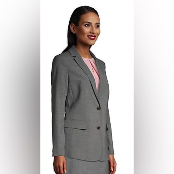 NWT WASHABLE WOOL BLEND TWO BUTTOM TRADITIONAL BLAZER BY LANDS END ❤️FULLY LINED - Picture 3 of 12
